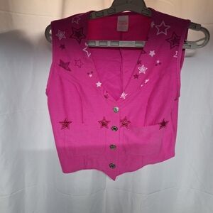 Pink Star-Embellished Women's Vest